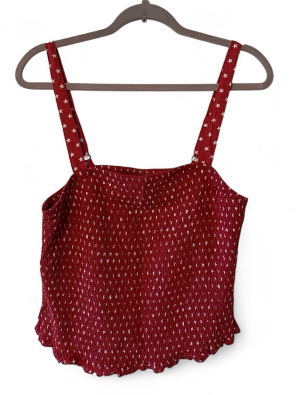 🌟 Torrid Red & White Star Smocked Cami 🌟